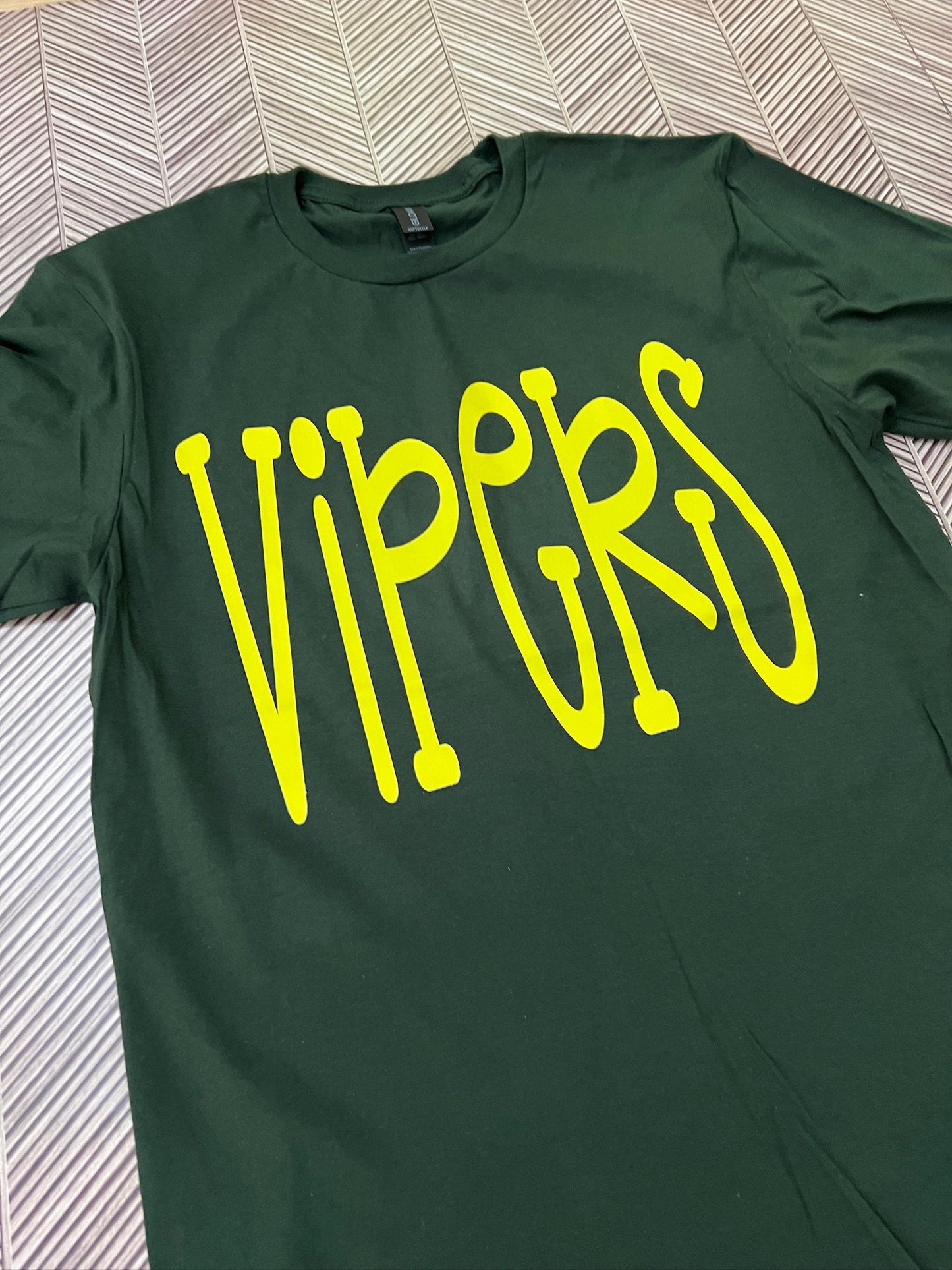 Oversized Mascot : Yellow Gold Vipers on Forest Green Sweatshirt