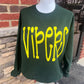 Oversized Mascot : Yellow Gold Vipers on Forest Green Sweatshirt