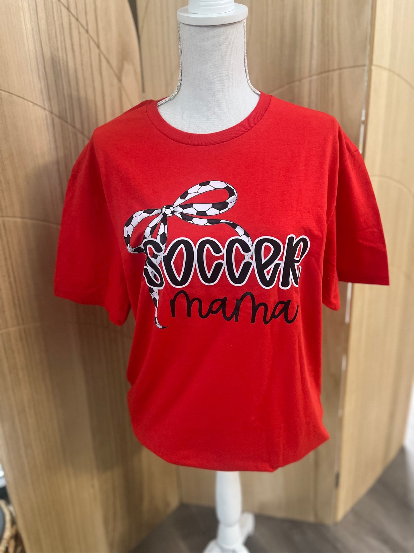 Custom Soccer Mom Thin Bow Tees on Gildan Softstyle