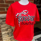 Custom Soccer Mom Thin Bow Tees on Gildan Softstyle
