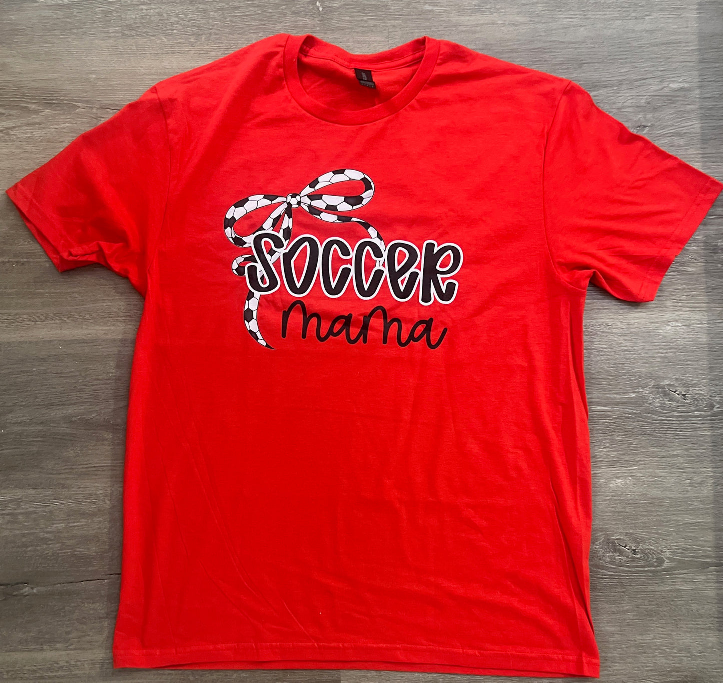 Custom Soccer Mom Thin Bow Tees on Gildan Softstyle