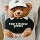 Teddy Bear School Spirit (Youth Middle) on Sport Gray