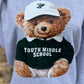 Teddy Bear School Spirit (Youth Middle) on Sport Gray