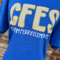 Colham Ferry Seersucker Spirit Tee - Yellow Seerksucker on Gildan Softstyle Royal