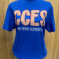 Camp Creek Seersucker Spirit Tee - Orange Seerksucker on Gildan Softstyle Royal