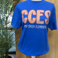 Camp Creek Seersucker Spirit Tee - Orange Seerksucker on Gildan Softstyle Royal
