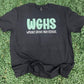 Walnut Grove High Seersucker Spirit Tee - Green Seerksucker on Gildan Softstyle Black
