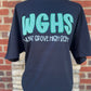 Walnut Grove High Seersucker Spirit Tee - Green Seerksucker on Gildan Softstyle Black