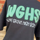 Walnut Grove High Seersucker Spirit Tee - Green Seerksucker on Gildan Softstyle Black
