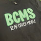 Bear Creek Middle Seersucker Spirit Tee - Green Seerksucker on Gildan Softstyle Black