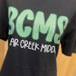 Bear Creek Middle Seersucker Spirit Tee - Green Seerksucker on Gildan Softstyle Black