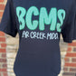 Bear Creek Middle Seersucker Spirit Tee - Green Seerksucker on Gildan Softstyle Black