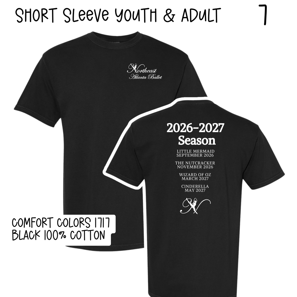 Northeast Atlanta Ballet 2026-2027 Season Tshirts