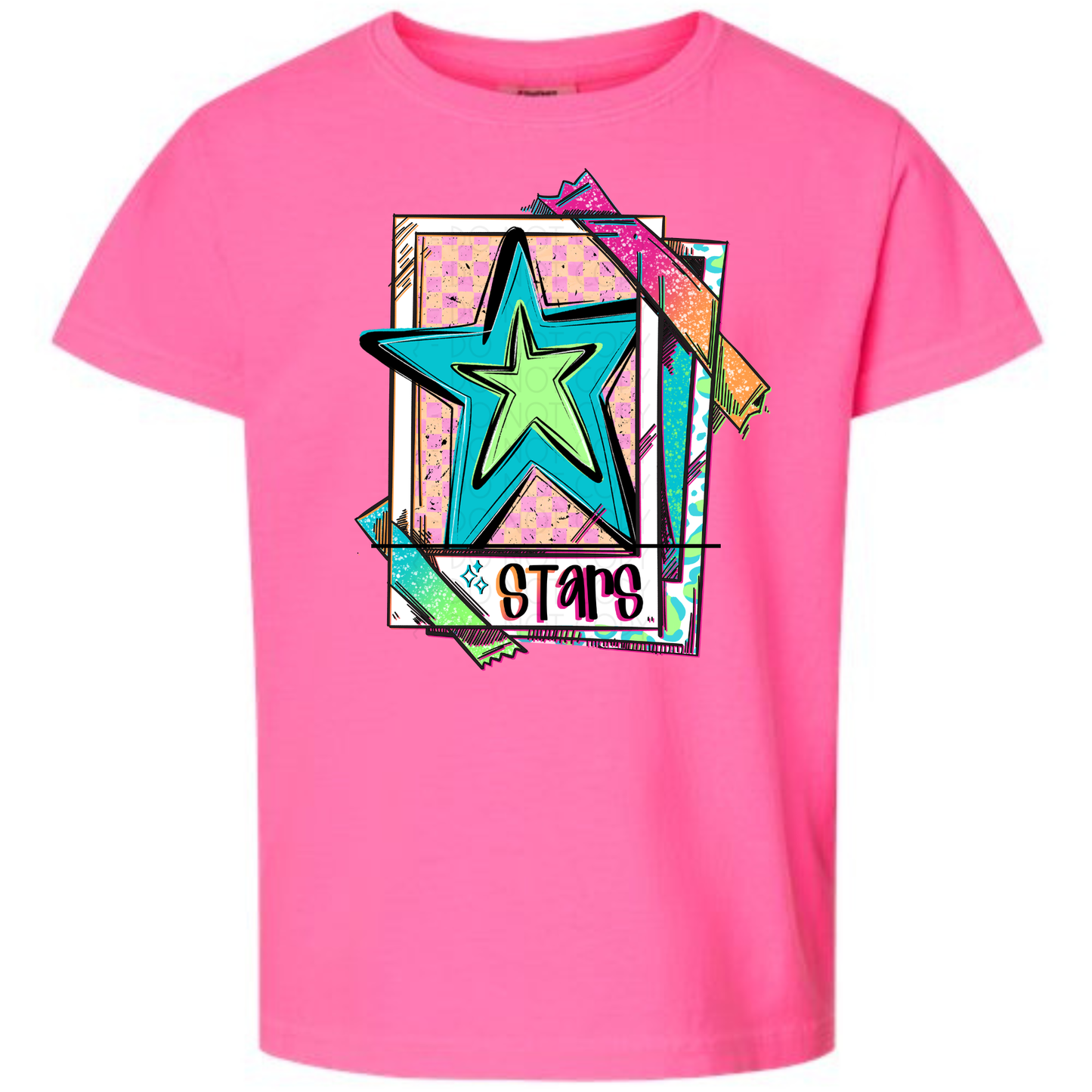 Cutie Mascot Stars on Comfort Colors (Shown on Neon Pink)