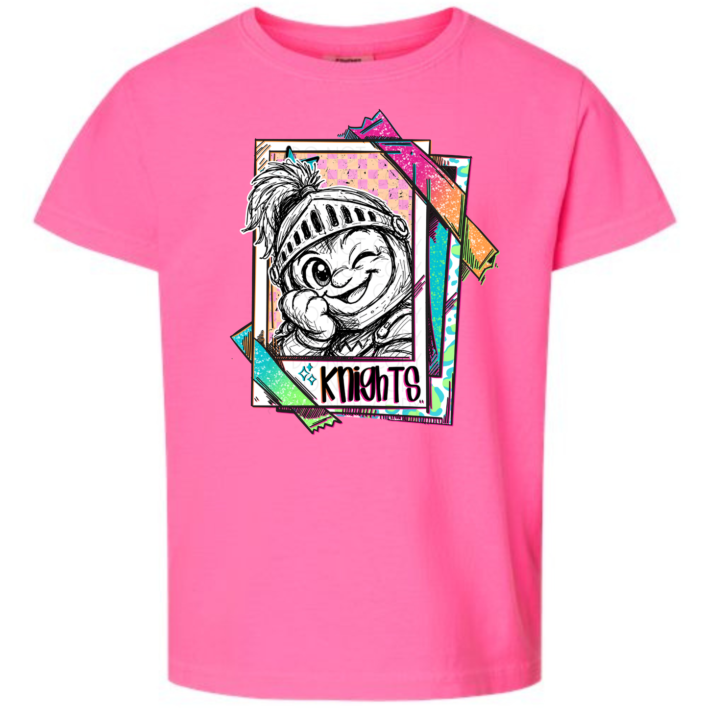 Cutie Mascot Knights on Comfort Colors (Shown on Neon Pink)