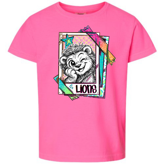 Cutie Mascot Lions on Comfort Colors (Shown on Neon Pink)