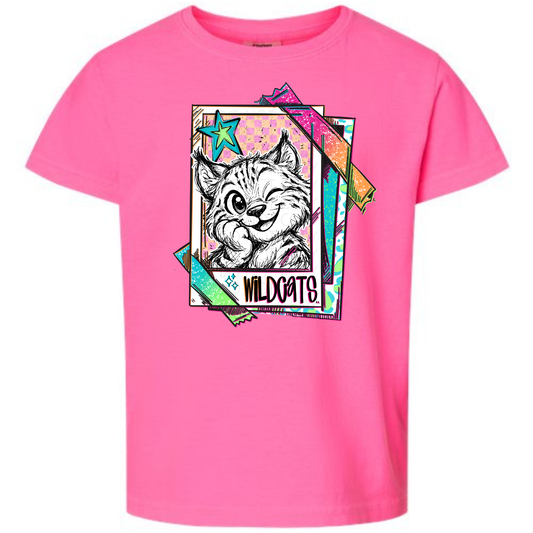 Cutie Mascot Wildcats on Comfort Colors (Shown on Neon Pink)
