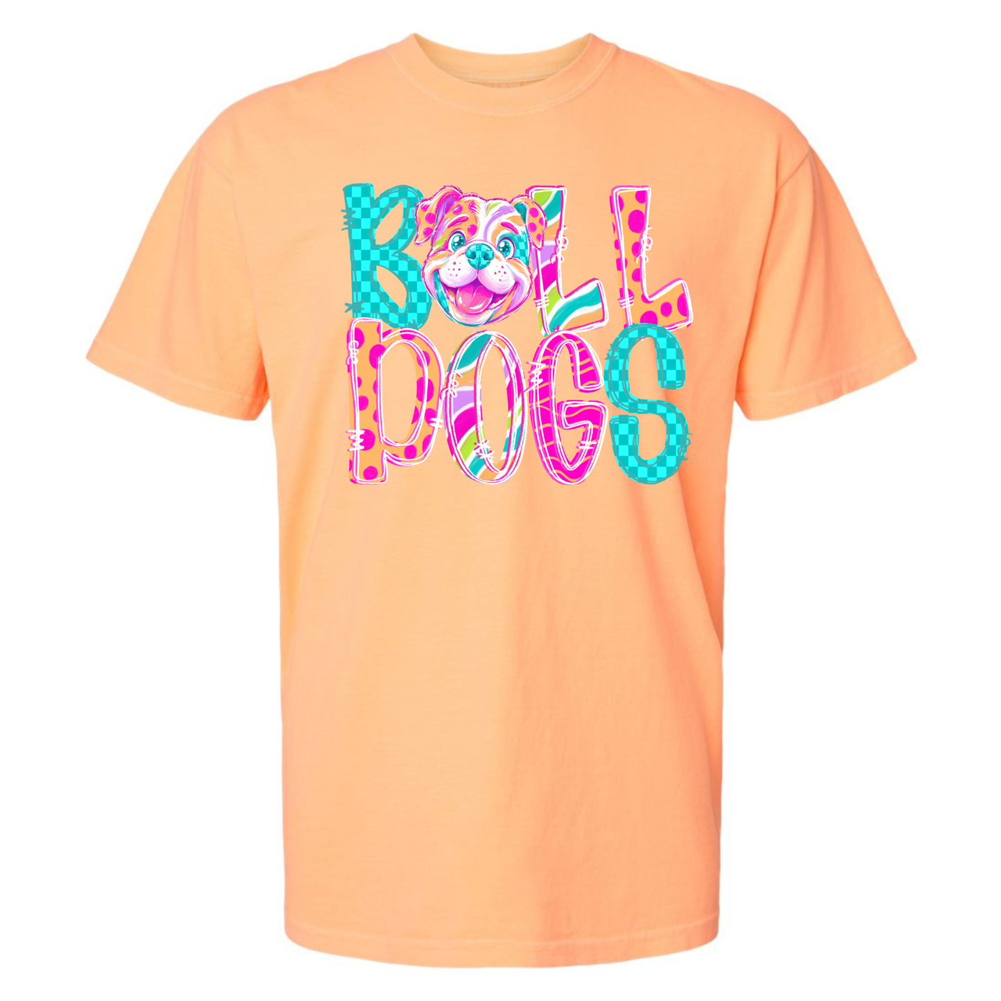Pep Rally Riot Mascot Bulldogs on Comfort Colors (Shown on Neon Cantaloupe)