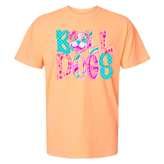 Pep Rally Riot Mascot Bulldogs on Comfort Colors (Shown on Neon Cantaloupe)