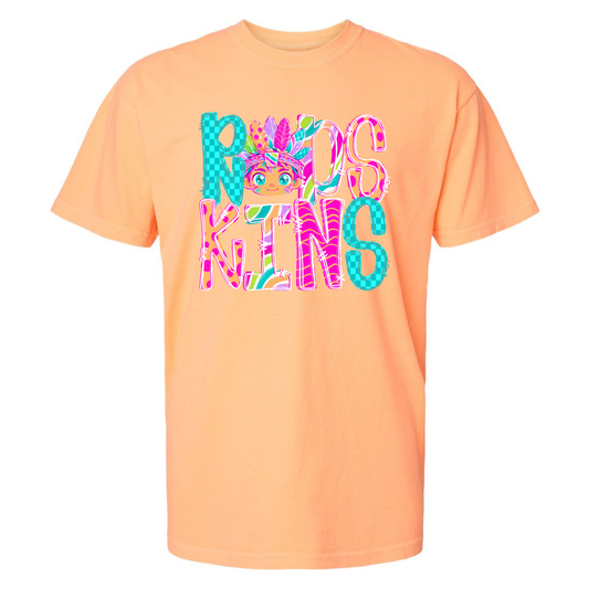 Pep Rally Riot Mascot Redskins on Comfort Colors (Shown on Neon Cantaloupe)