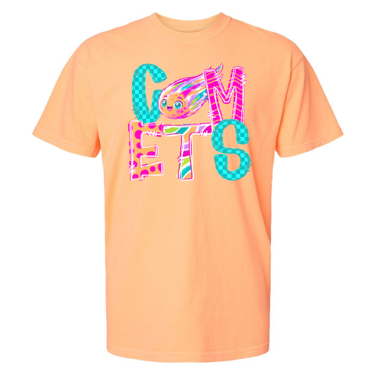 Pep Rally Riot Mascot Comets on Comfort Colors (Shown on Neon Cantaloupe)