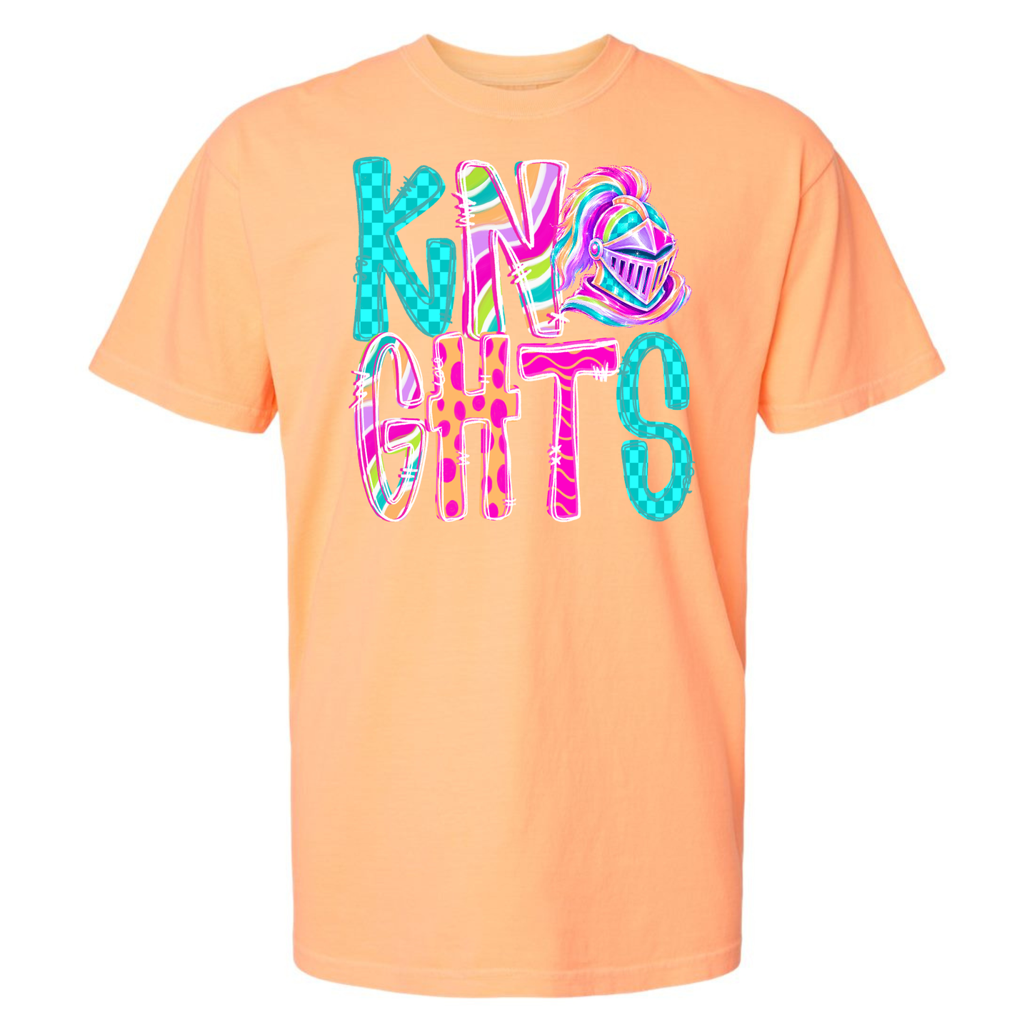 Pep Rally Riot Mascot Knights on Comfort Colors (Shown on Neon Cantaloupe)