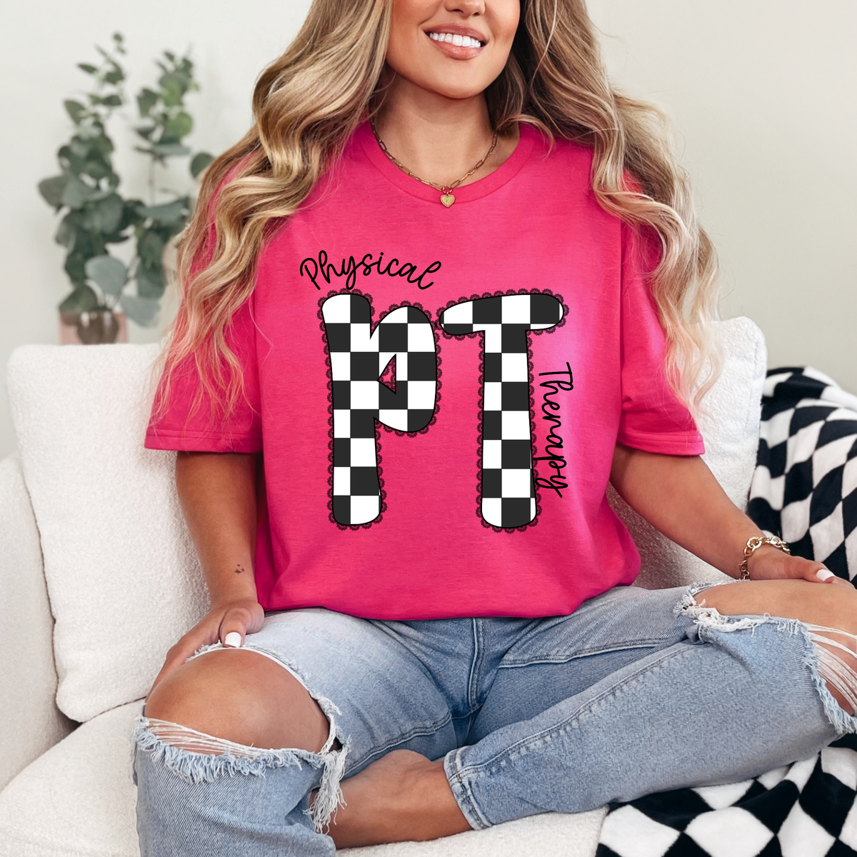 Checkered Physical Therapy on Pink